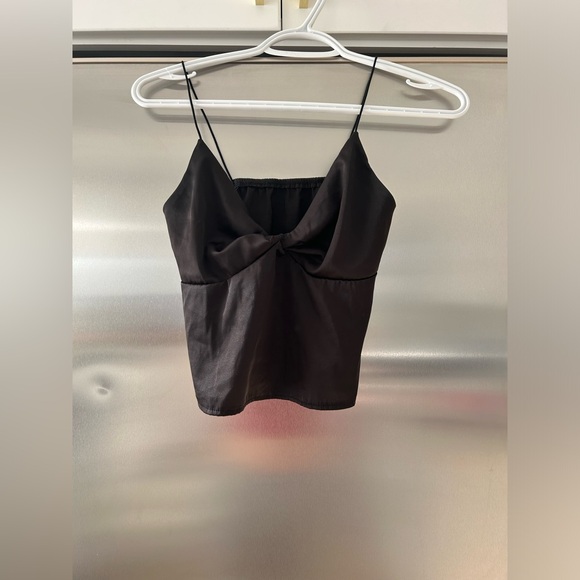 Black, Punk, Spaghetti Strap, Grunge, 2000’s, V Cut, Cropped, Flowy Top - Picture 1 of 2